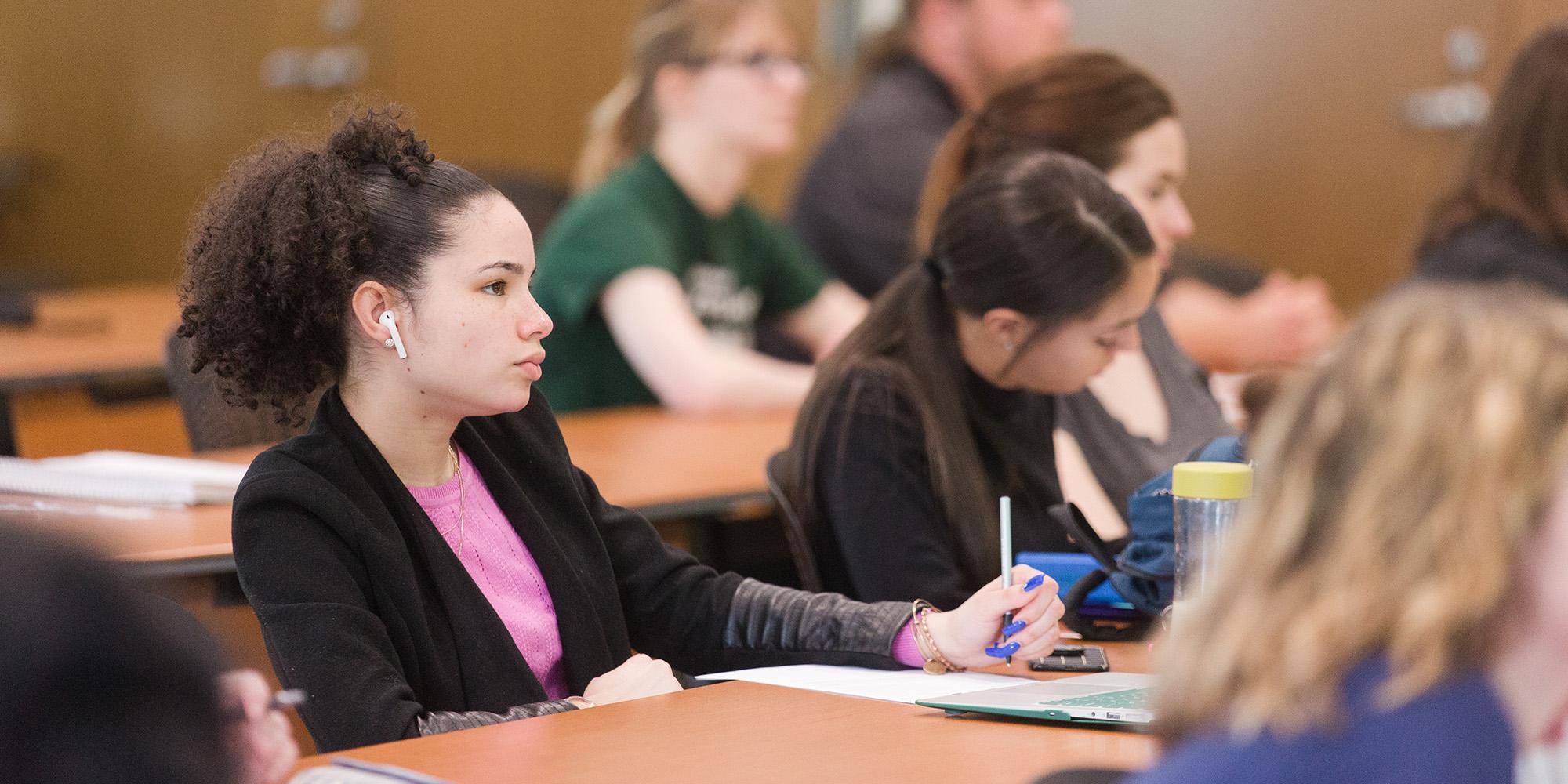 Students In Class Focus On Female